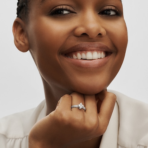 LV ダイヤモンド ソリテール スター パヴェ (プラチナ×LV モノグラムスターカットダイヤモンド×ダイヤモンド) ジュエリー ジュエリー コレクション (製品ズーム)