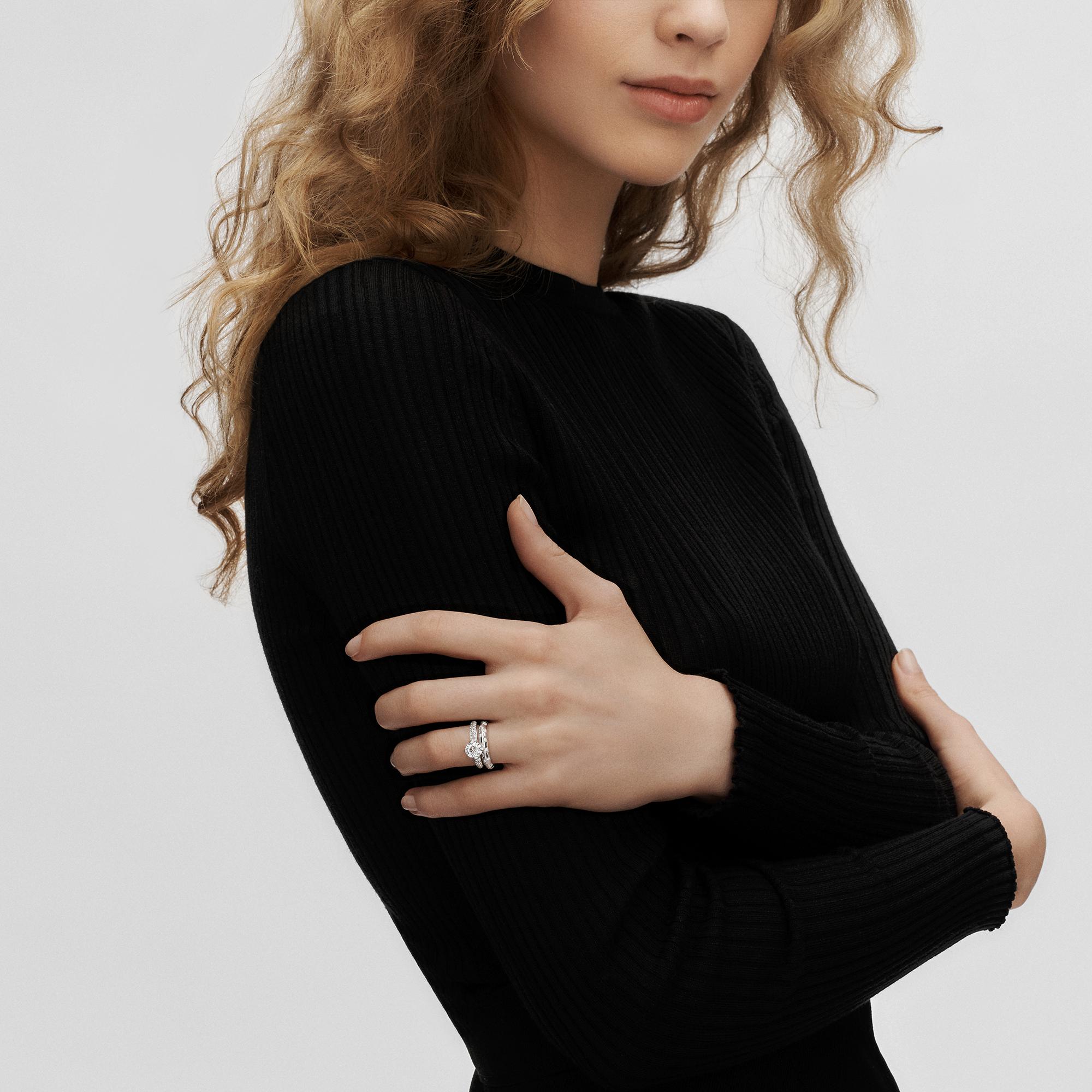 LV ダイヤモンド ソリテール ラウンド パヴェ (プラチナ×ラウンドブリリアントカットダイヤモンド×ダイヤモンド）  ジュエリー ジュエリー コレクション (製品ズーム)