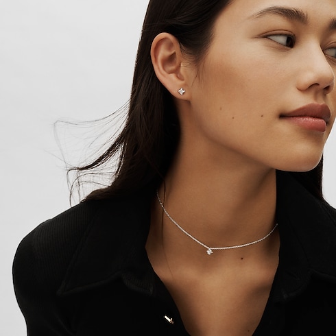 LV ダイヤモンド ピアス スター (ホワイトゴールド×LV モノグラムスターカットダイヤモンド×ダイヤモンド) 単品 ジュエリー ジュエリー コレクション (製品ズーム)