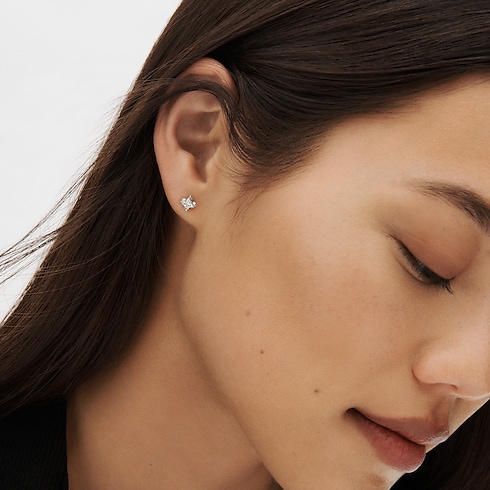 LV ダイヤモンド ピアス スター (ホワイトゴールド×LV モノグラムスターカットダイヤモンド×ダイヤモンド) 単品 ジュエリー ジュエリー コレクション (製品ズーム)