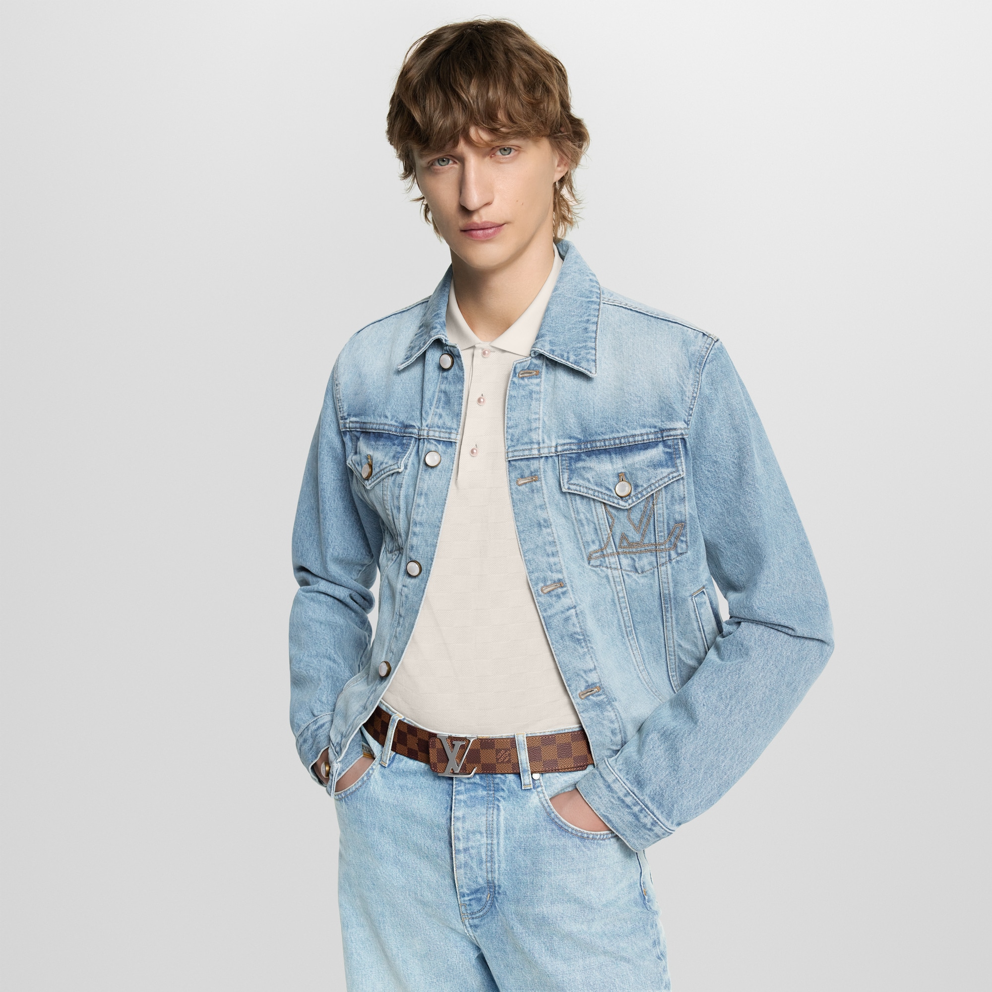 ベルト･LV イニシャル 40MM リバーシブル ダミエ・グラフィット メンズ アクセサリー (製品ズーム)