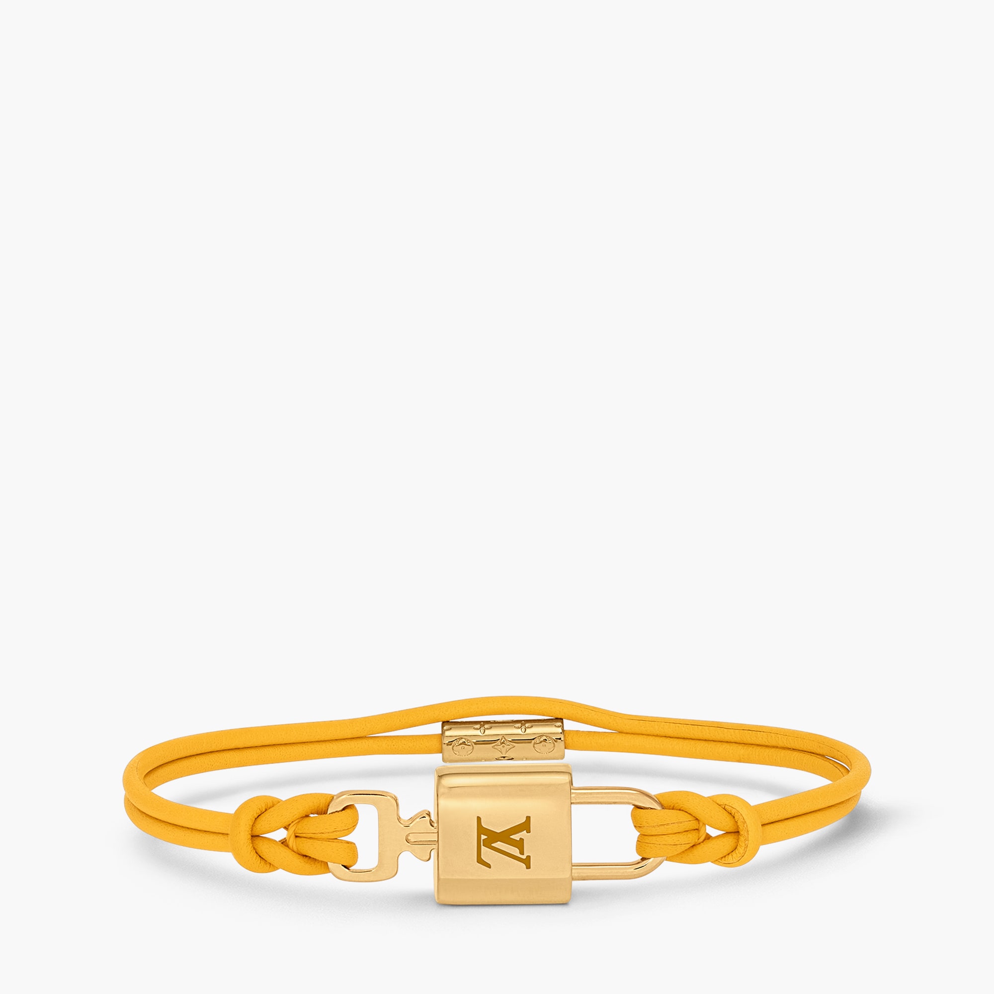 Louis Vuitton イエローレザー パドロック ブレスレット ブレスレット 