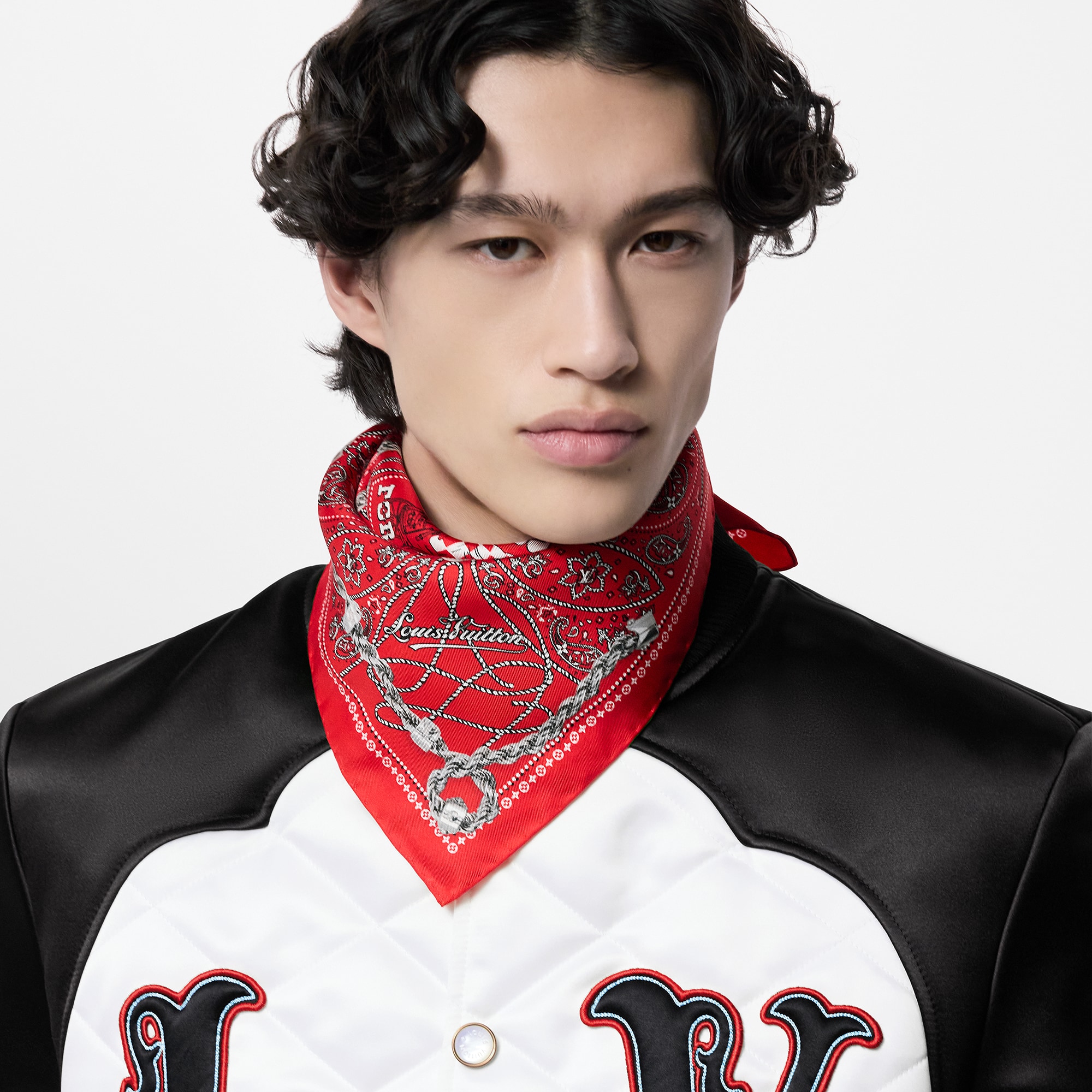 LOUIS VUITTON 2024AW 滲ん ファレル シルクスカーフ バンダナ新品 