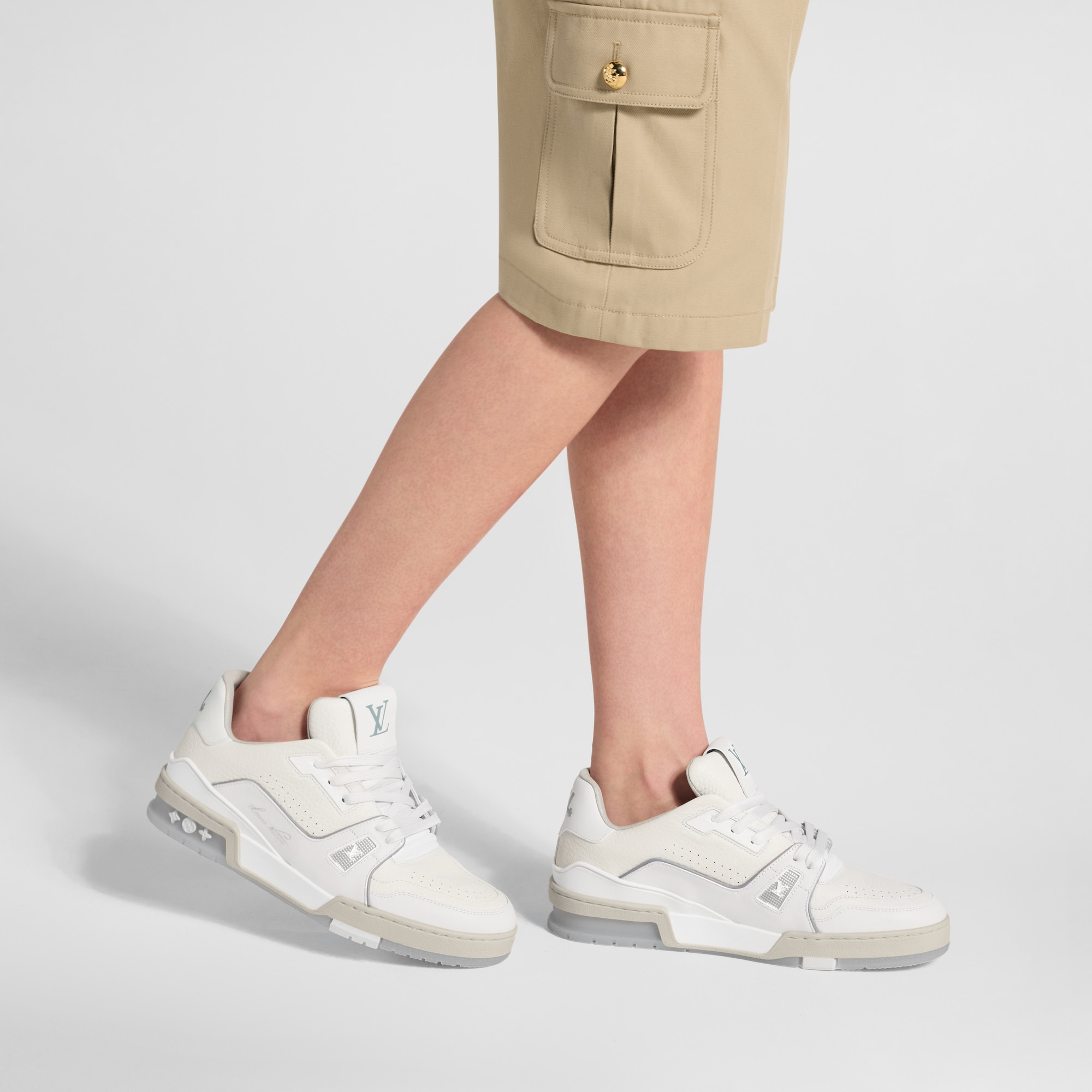 ヴィトン×NIGO LVトレイナーライン 21年 レザー スニーカー 6 1/2 