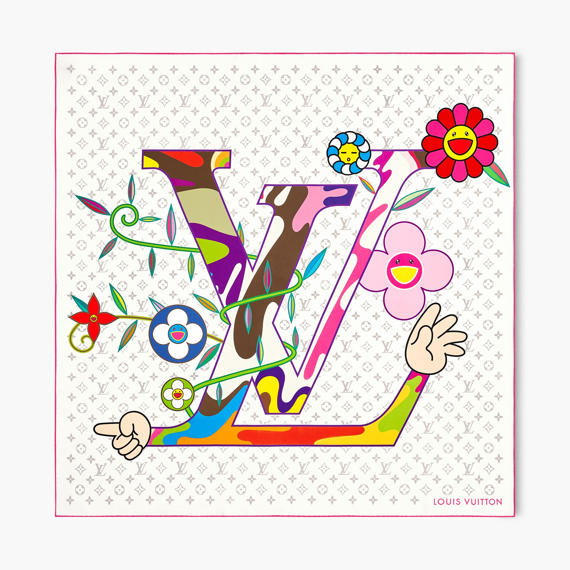 louis-vuitton-lv-x-tm-monogram LOUIS VUITTON × MURAKAMI スカーフ