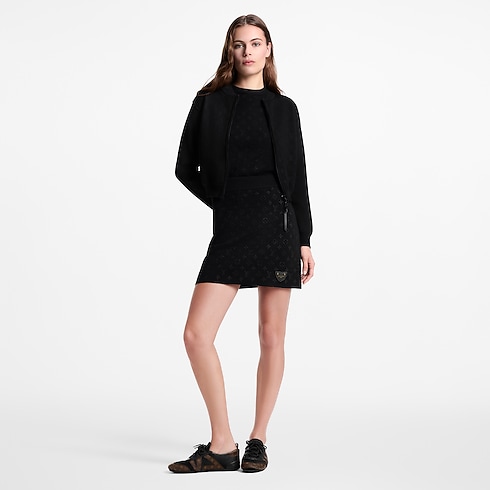 モノグラムアクセント ジップアップニットジャケット ウィメンズ ウェア(洋服) (製品ズーム)