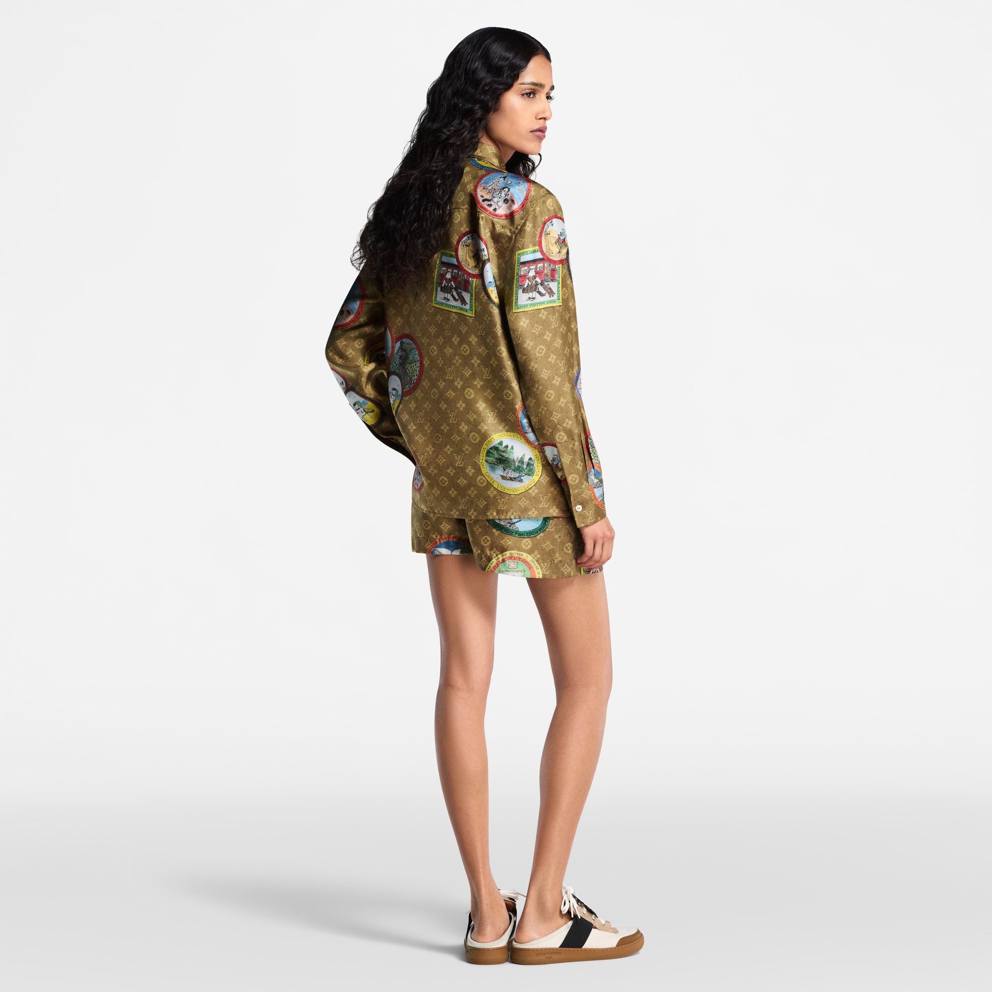 モノグラム キャットスタンプ シルクシャツ  ウィメンズ ウェア(洋服) (製品ズーム)