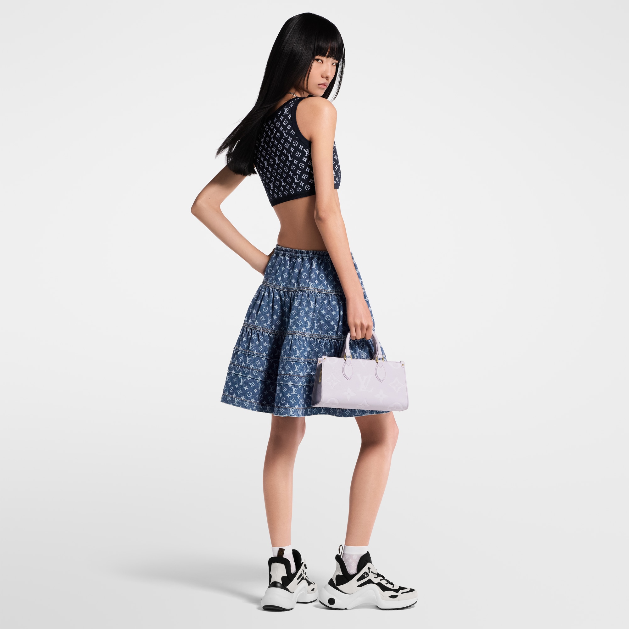 モノグラム デニム ティアードスカート  ウィメンズ ウェア(洋服) (製品ズーム)