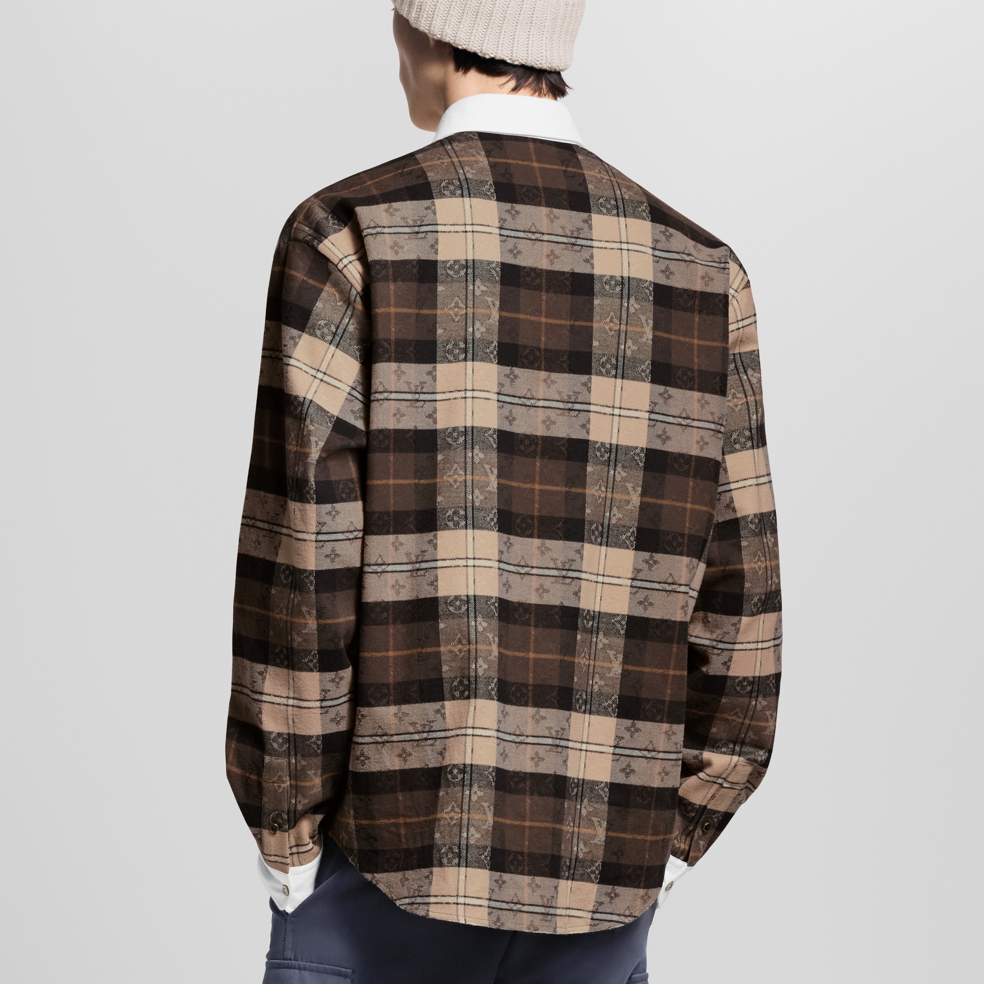 モノグラム フランネル ロングスリーブ ポロシャツ  メンズ ウェア(洋服) (製品ズーム)