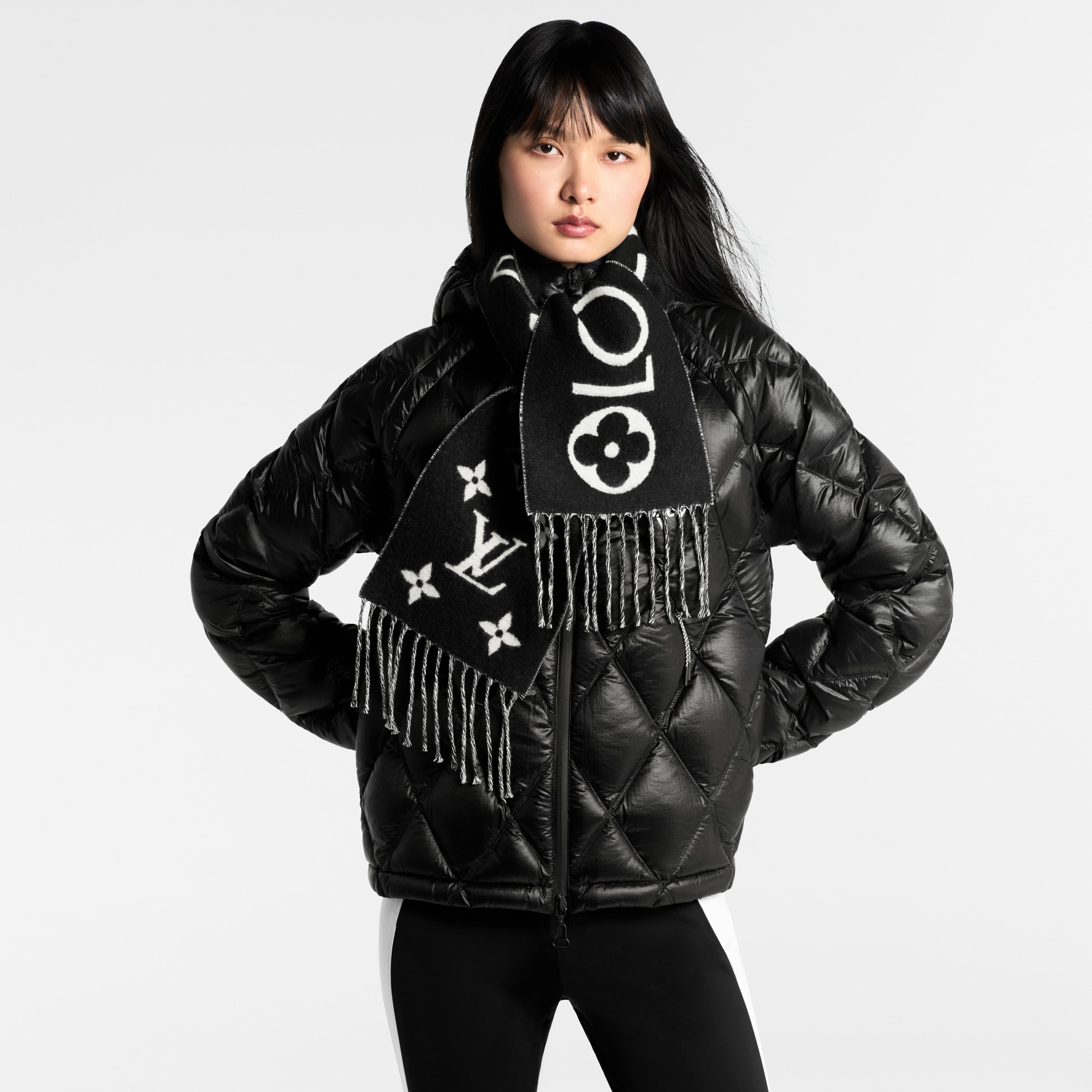 ◾️AS1248 LOUIS VUITTON モノグラム ロゴマニア 向かい マフラー