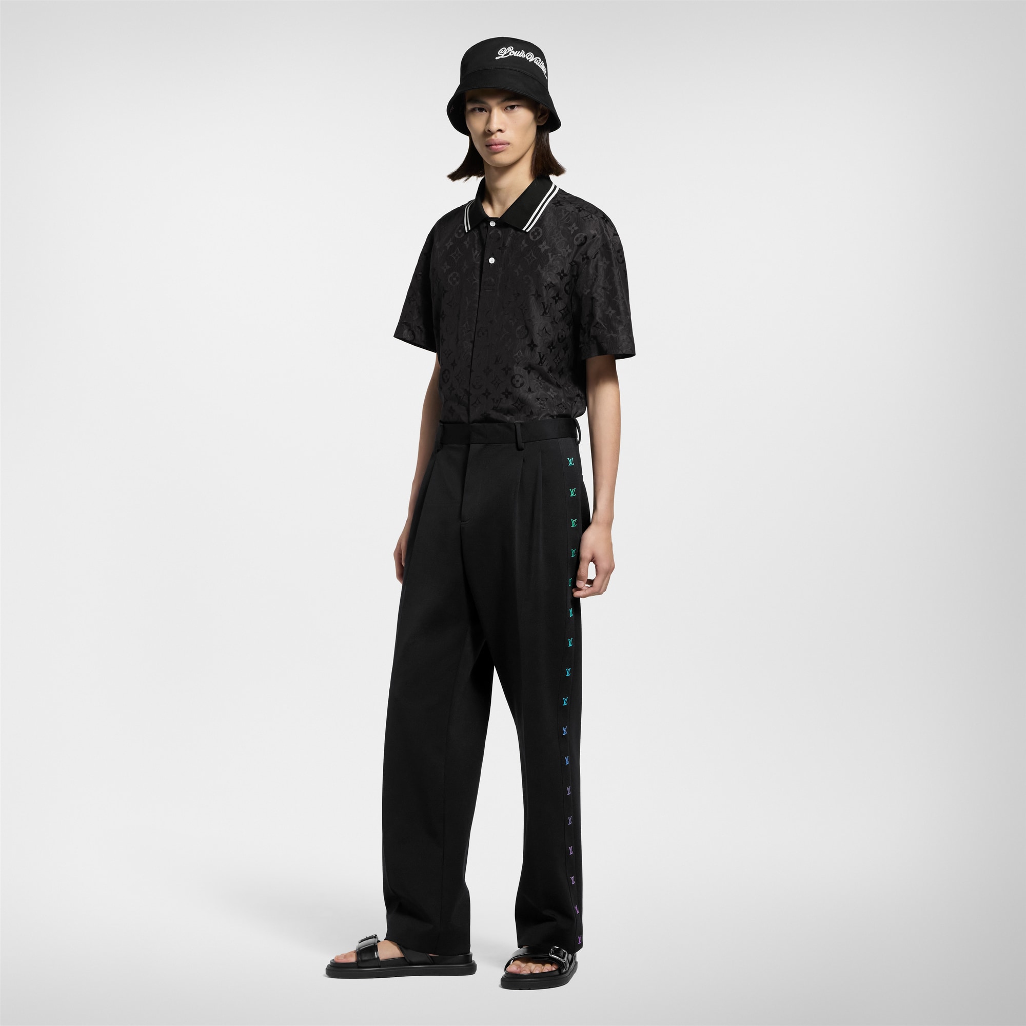 モノグラム モアレ ジャカード ショートスリーブシルクシャツ  メンズ プレタポルテ(洋服) (製品ズーム)