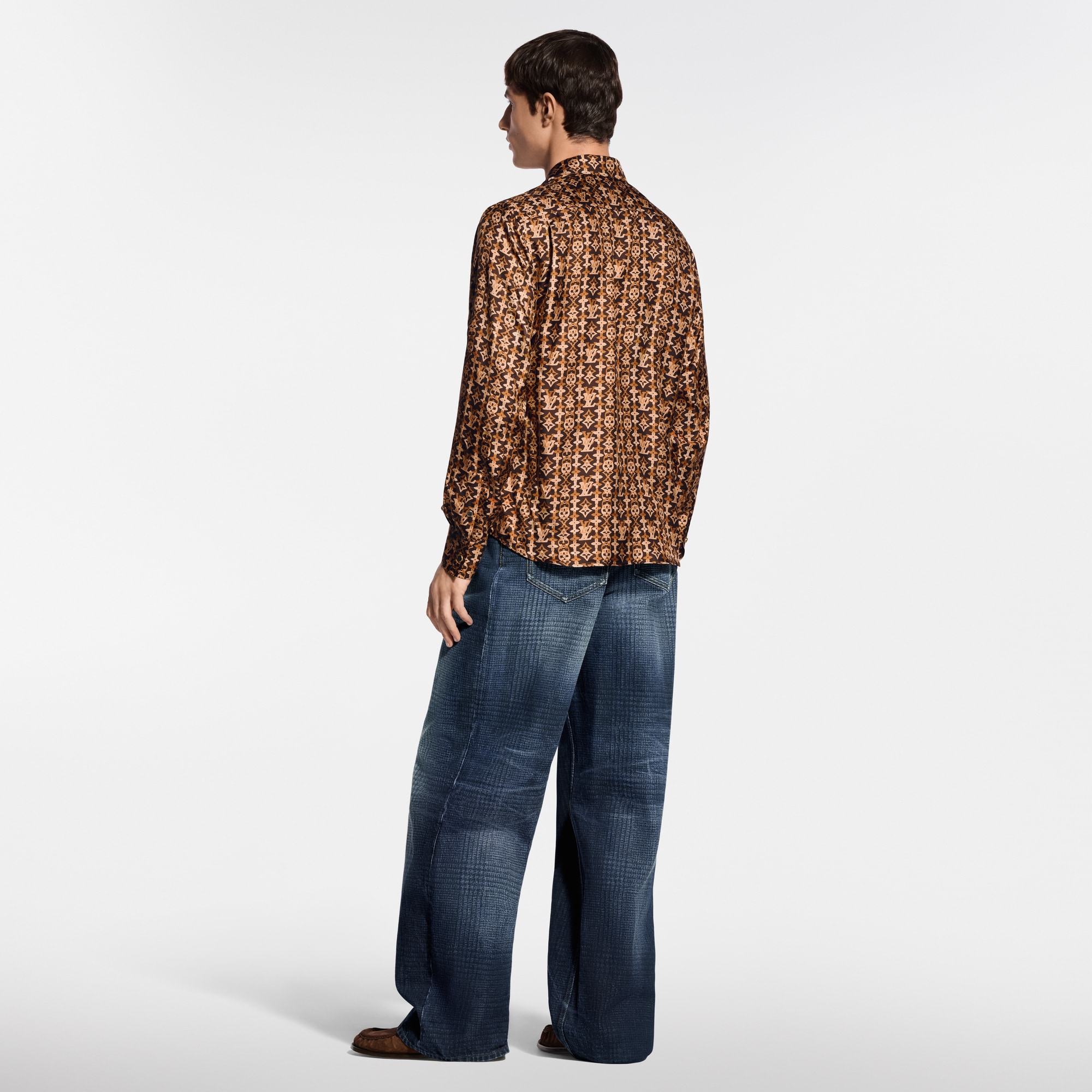 ルイヴィトン シルク ロング スカーフ オーバーシャツ カットソー XL 