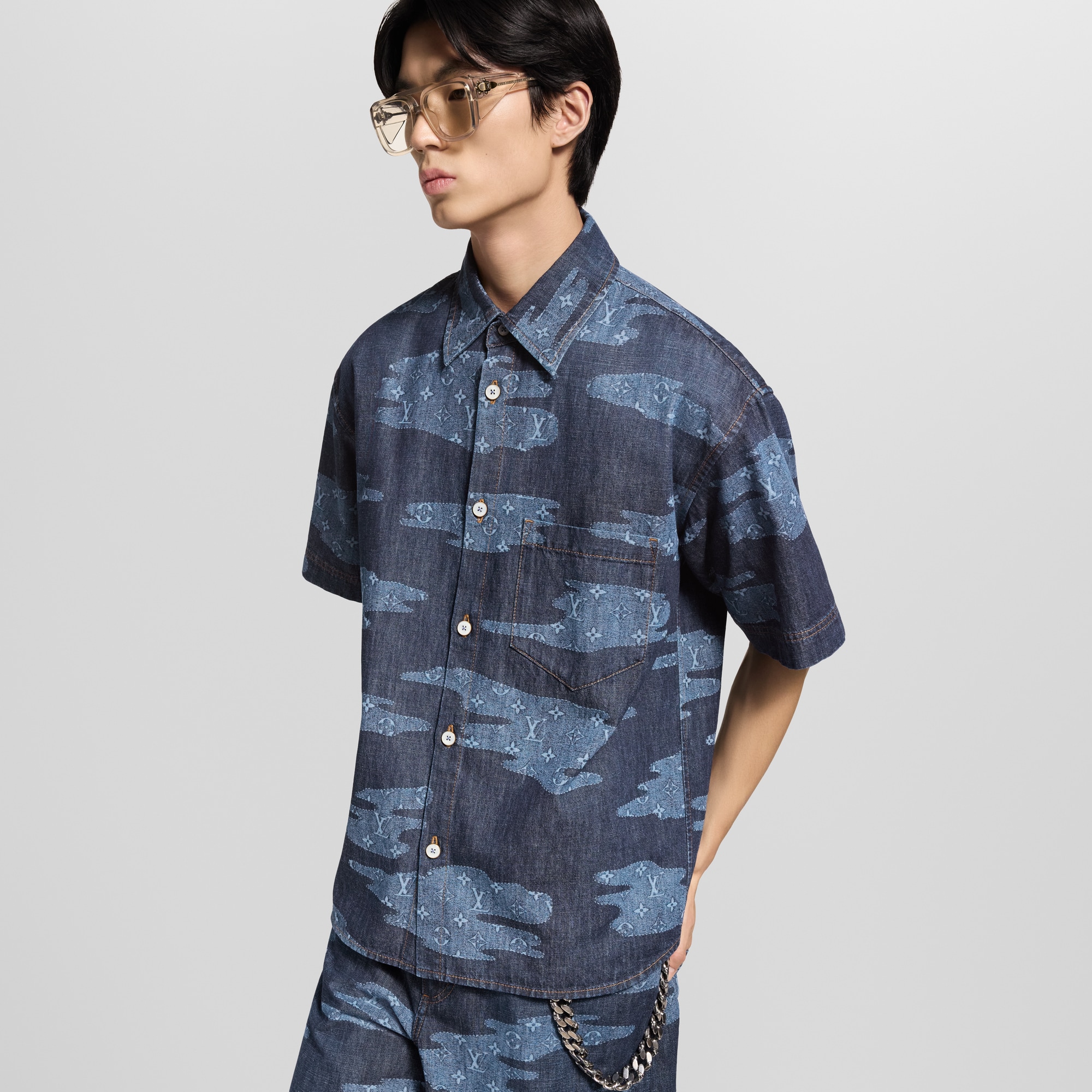 モノグラム ショートスリーブ シャンブレーシャツ  メンズ プレタポルテ(洋服) (製品ズーム)