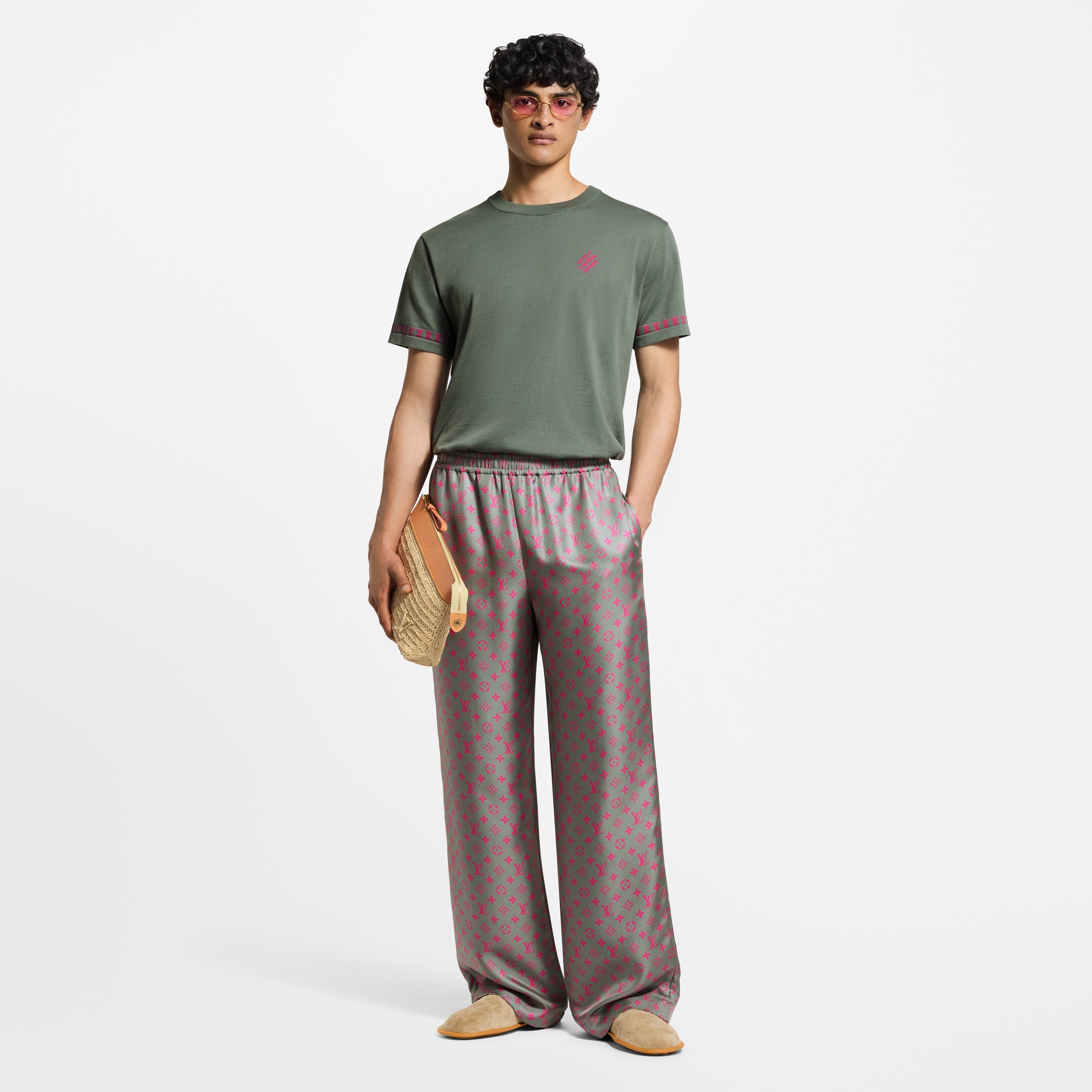 モノグラムシルクドローストリングトラウザーズ  メンズ ウェア(洋服) (製品ズーム)