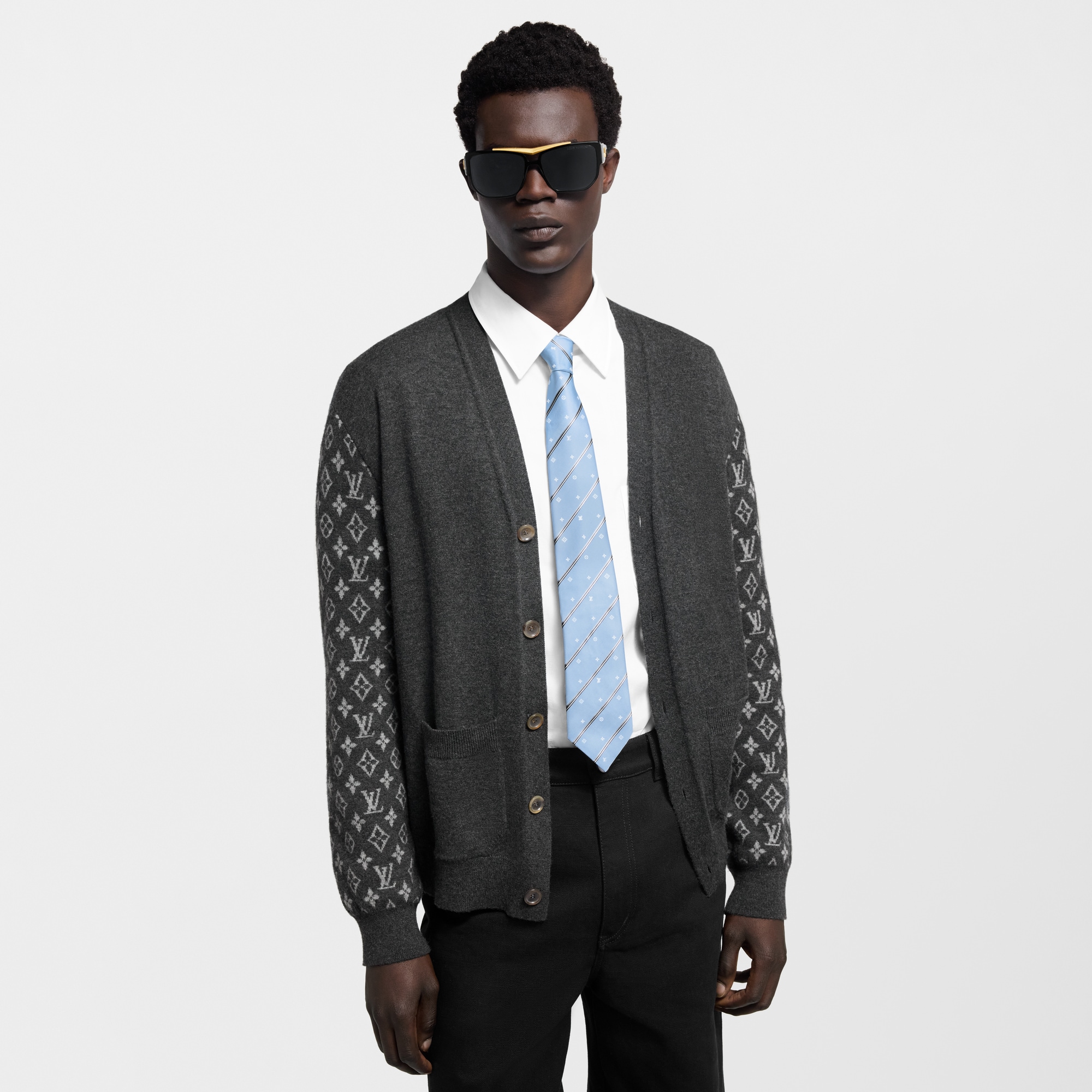 【未使用級】ルイヴィトン　ネクタイ　モノグラム　ストライプ　ナロータイ　細め 極美品ルイヴィトン ネクタイ ナロータイ ストライプ アーガイル