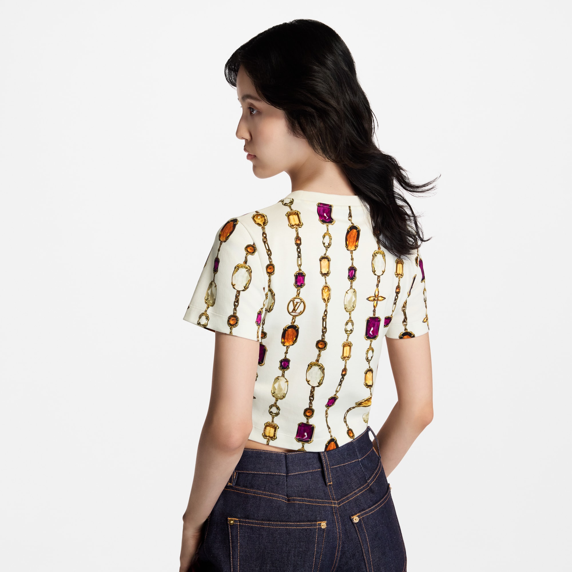 ネックレスプリント クロップトップ  ウィメンズ ウェア(洋服) (製品ズーム)