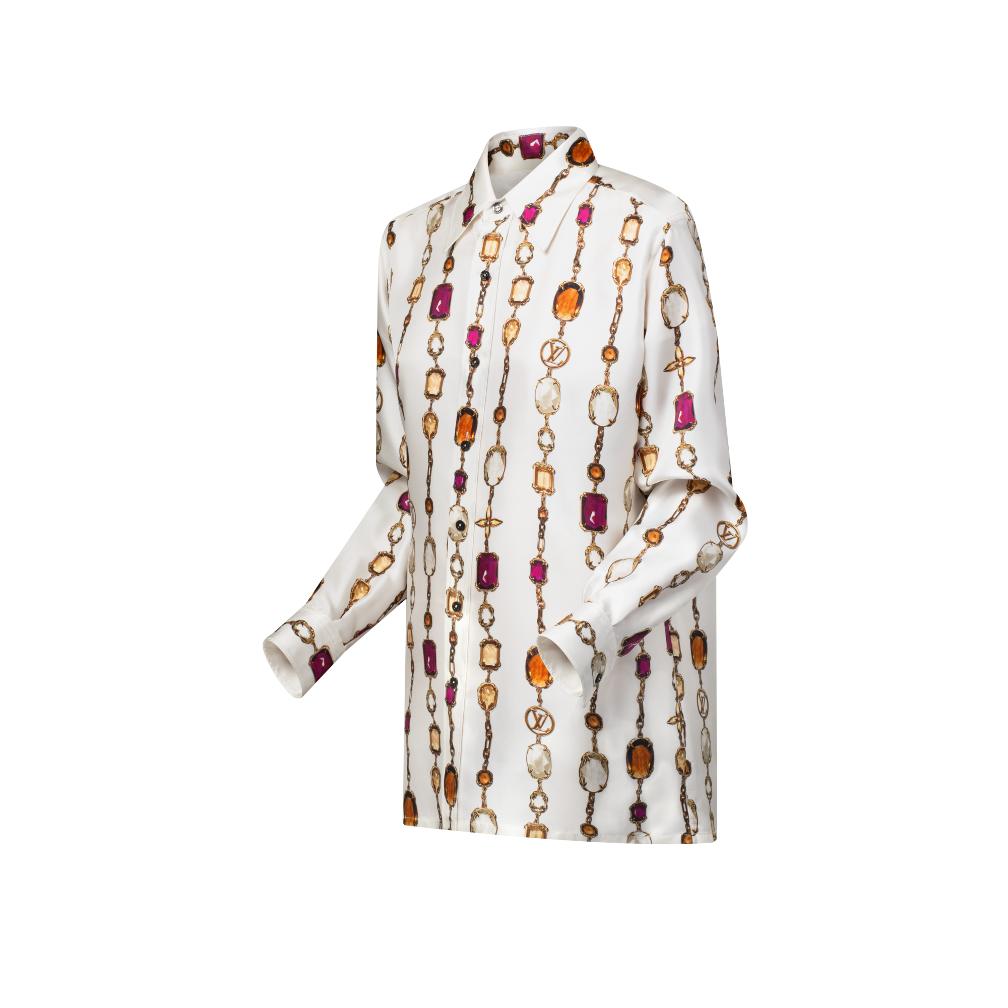 ネックレスプリント シルクシャツ  ウィメンズ ウェア(洋服) (製品ズーム)