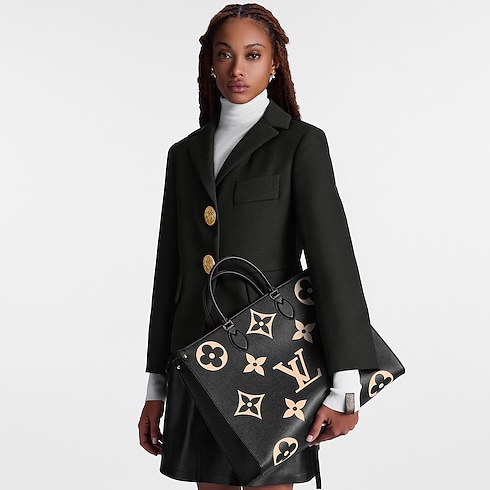 オンザゴー GM バイカラー モノグラム・アンプラント レザー ウィメンズ バッグ (製品ズーム)