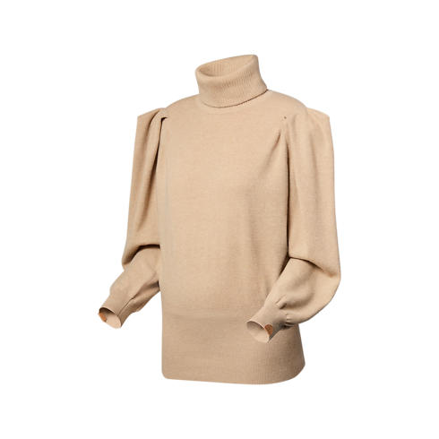 プリーツショルダー カシミヤプルオーバー ウィメンズ ウェア(洋服) (製品ズーム)