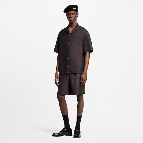 プリンテッドモノグラム ショートスリーブシルクシャツ メンズ ウェア(洋服) (製品ズーム)