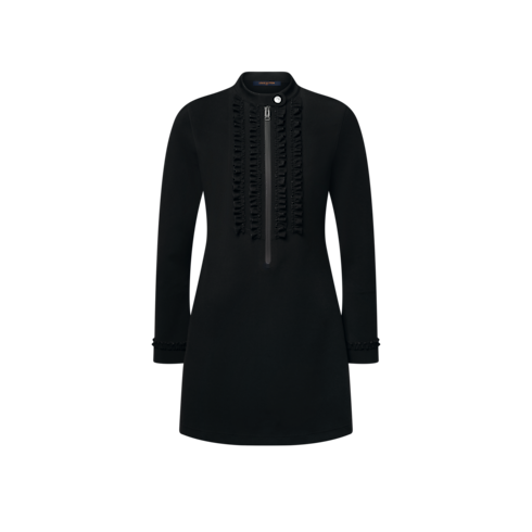 ラッフルトリム ロングスリーブ テクニカル ジャージードレス ウィメンズ ウェア(洋服) (製品ズーム)