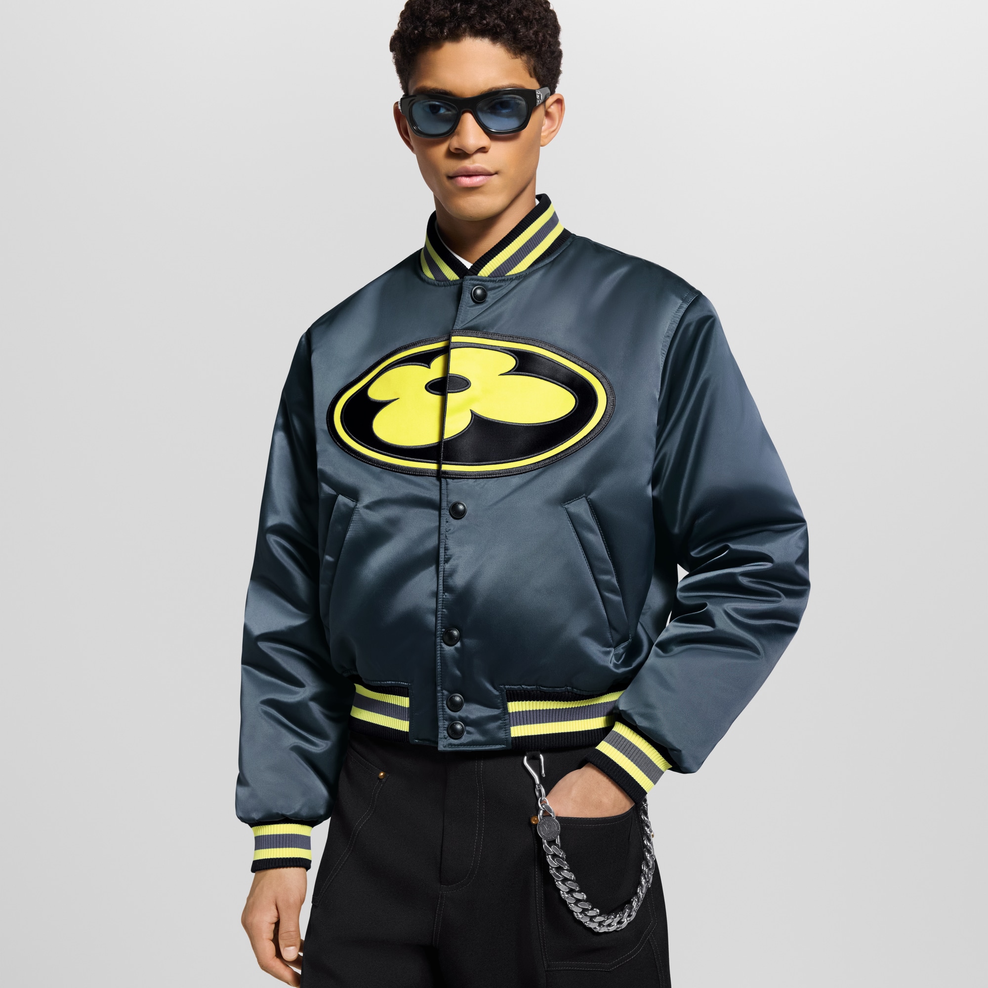 サテン ベースボールブルゾン  メンズ ウェア(洋服) (製品ズーム)
