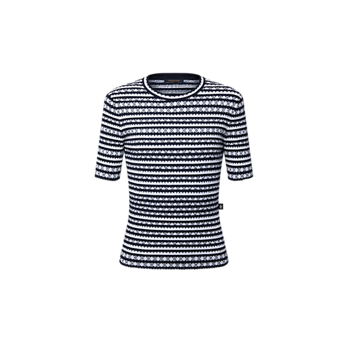 スカラップ ストライプ ニットトップ ウィメンズ ウェア(洋服) (製品ズーム)