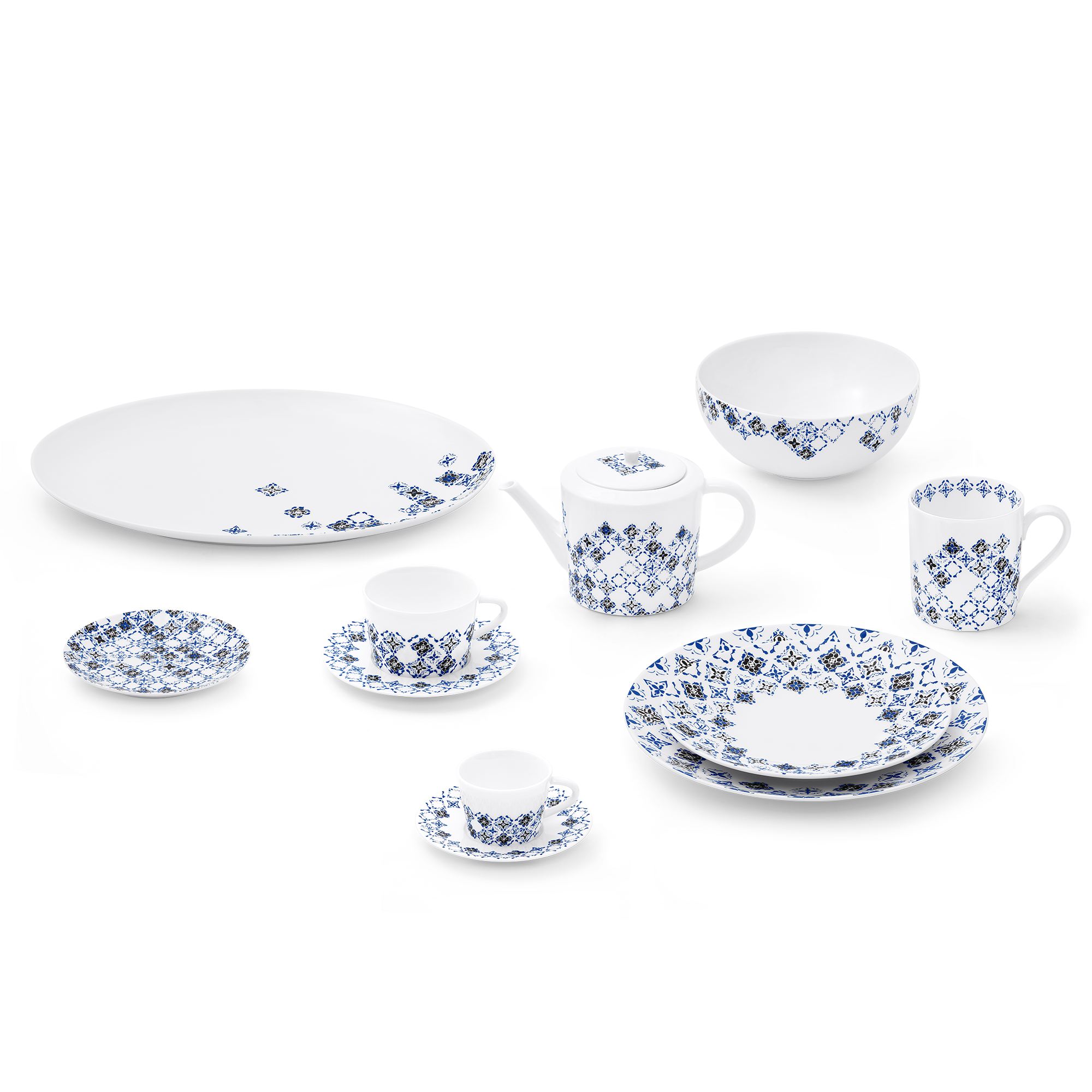 Set Of 2 Coffee Cups and Saucers LV By The Pool  トランク、トラベル & ホーム ホーム & テーブルウェア (製品ズーム)