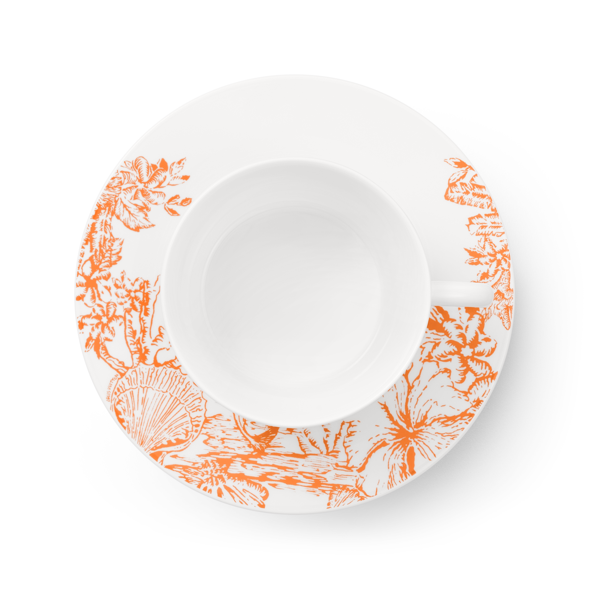 Set Of 2 Teacups and Saucers LV By The Pool  トランク、トラベル & ホーム ホーム & テーブルウェア (製品ズーム)