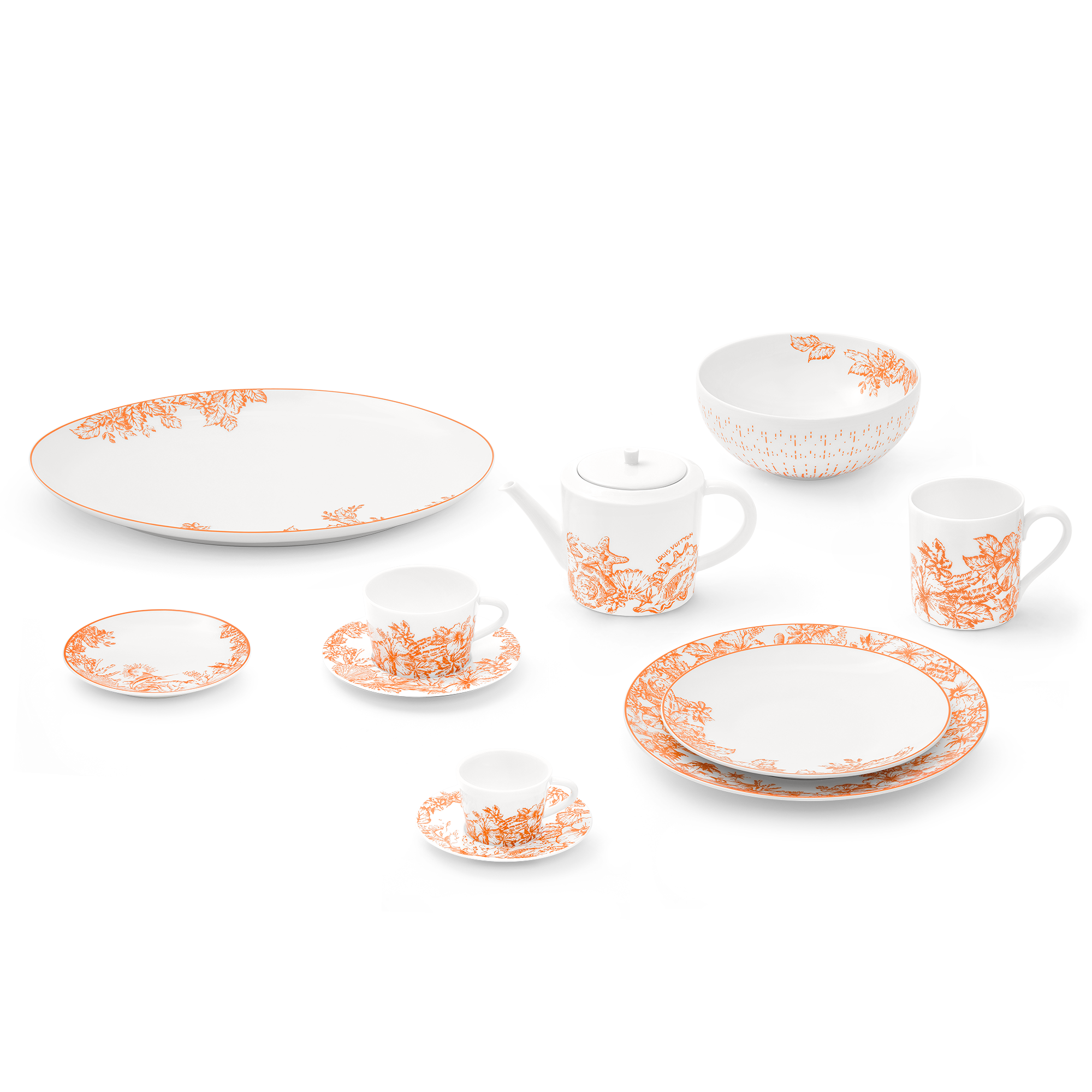 Set Of 2 Teacups and Saucers LV By The Pool  トランク、トラベル & ホーム ホーム & テーブルウェア (製品ズーム)