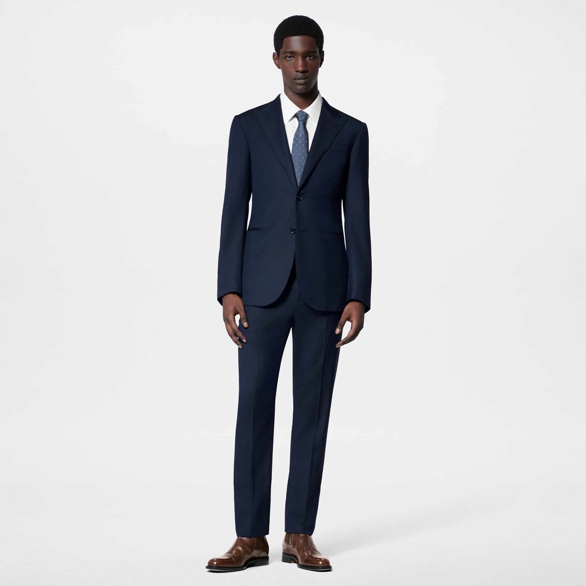 1円～【ルイ・ヴィトン本物】スーツ/シングル/3つボタン/ジャケット/パンツ/セット/グレー/メンズ/表記48【K772N ルイ・ヴィトン　NIGO ジャイアントダミエ3-ボタンジャケット　スーツ