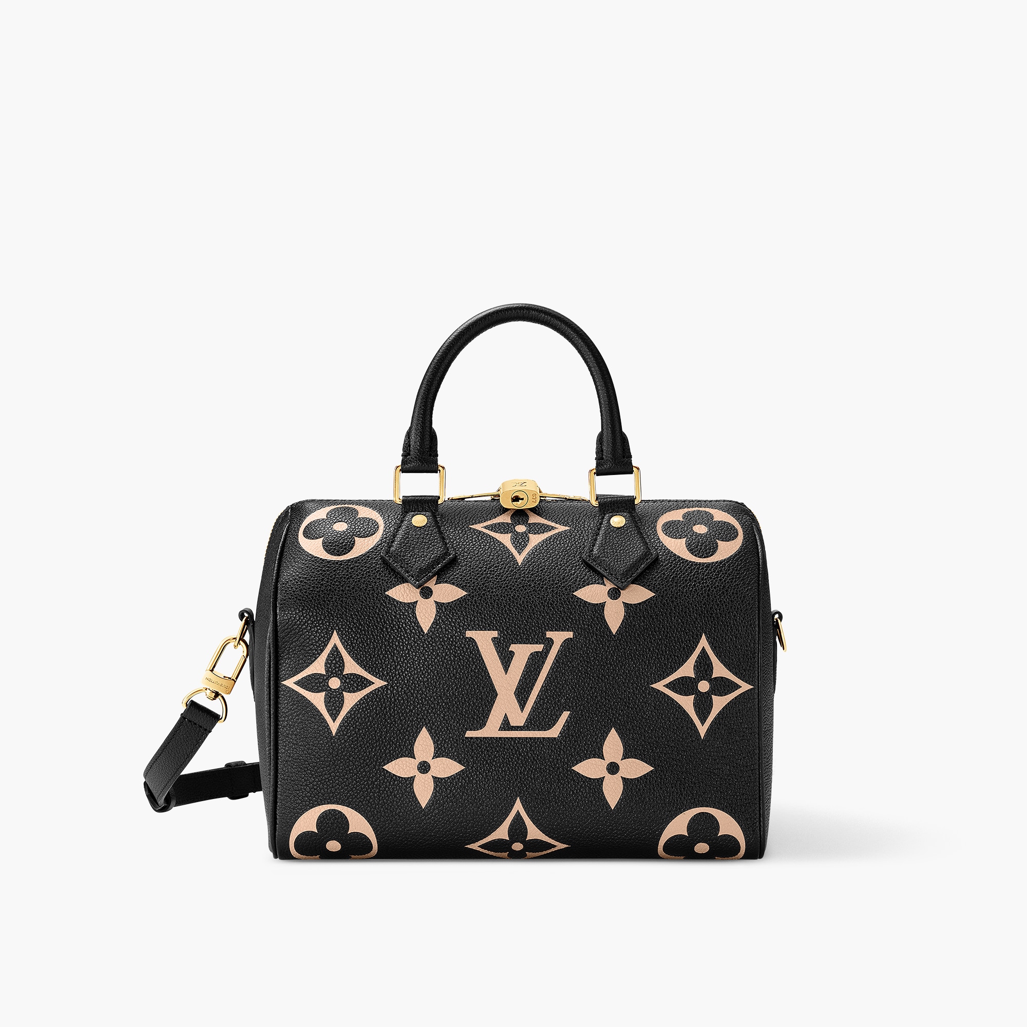 スピーディ・バンドリエール 25 バイカラー モノグラム・アンプラント  