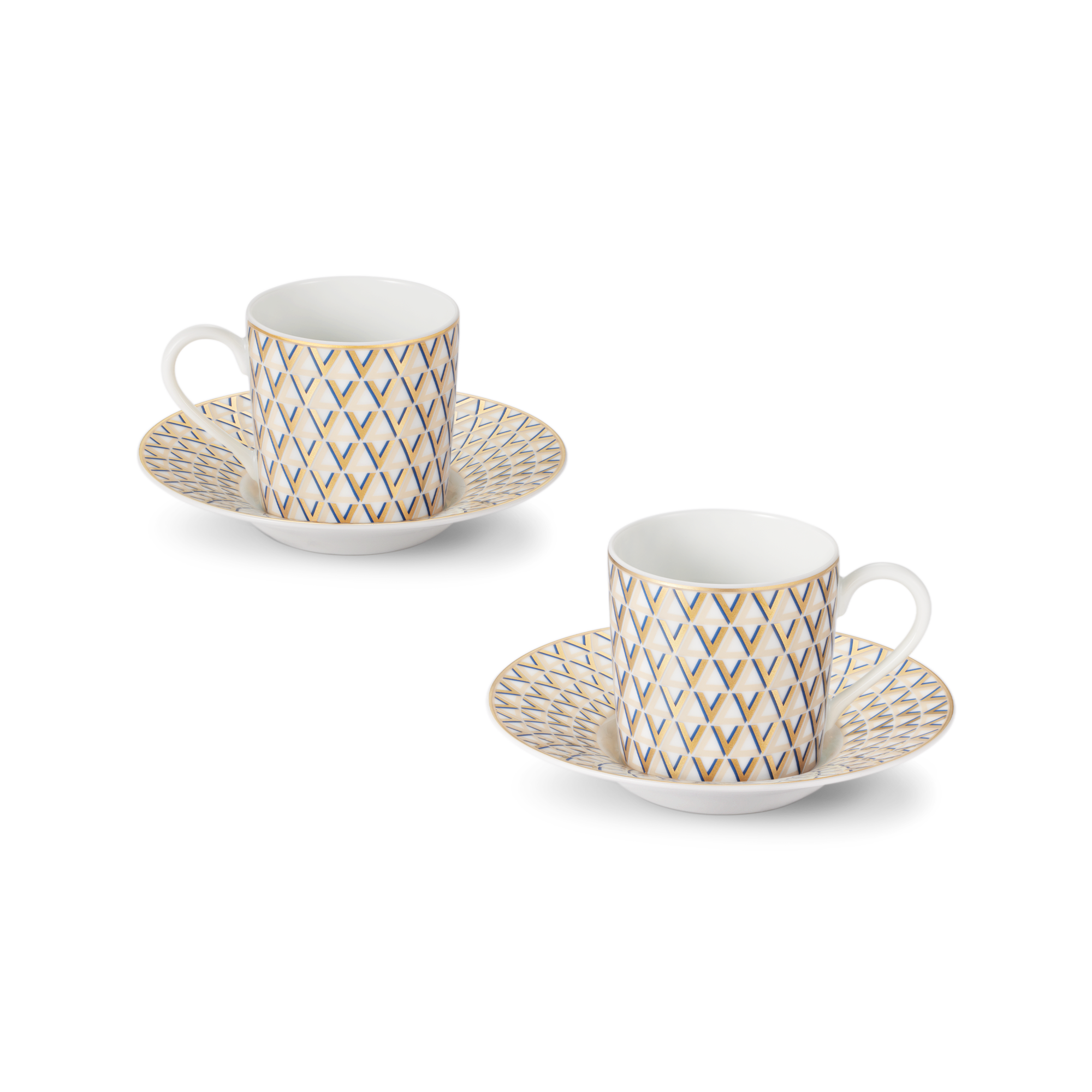 Splendor Set of 2 Coffee Cups and Saucers  トランク、トラベル & ホーム ホーム & テーブルウェア (製品ズーム)