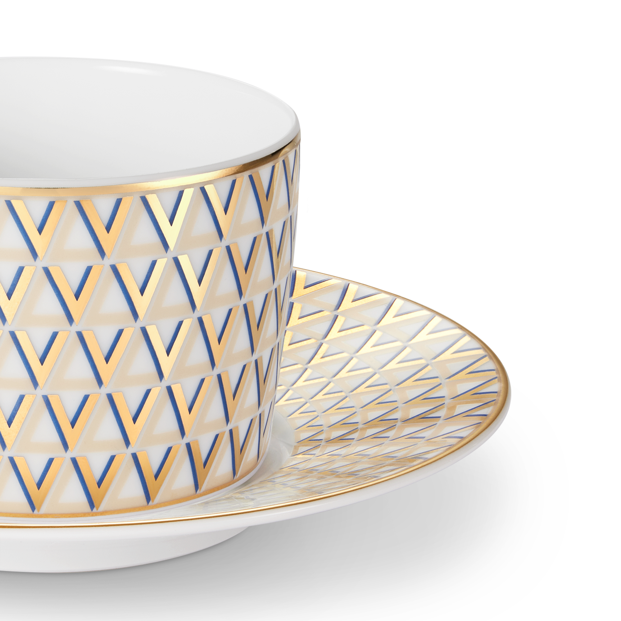 Splendor Set of 2 Teacups and Saucers  トランク、トラベル & ホーム ホーム & テーブルウェア (製品ズーム)
