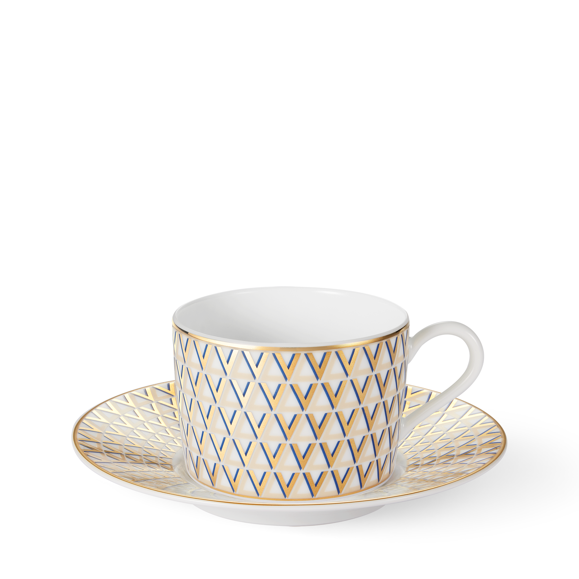 Splendor Set of 2 Teacups and Saucers  トランク、トラベル & ホーム ホーム & テーブルウェア (製品ズーム)