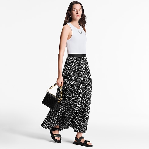 ストライプアクセント モノグラムプリーツスカート ウィメンズ ウェア(洋服) (製品ズーム)