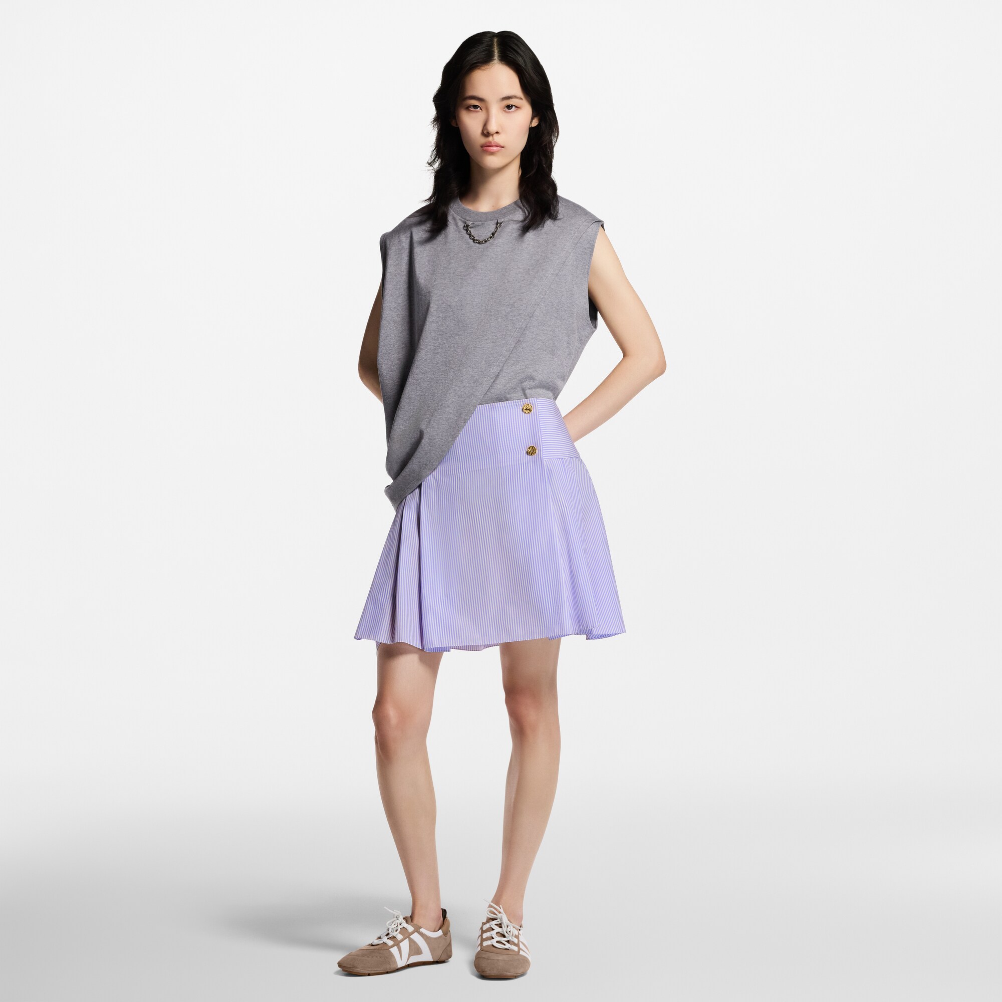 ストライプ ハンマードボタンスカート  ウィメンズ ウェア(洋服) (製品ズーム)