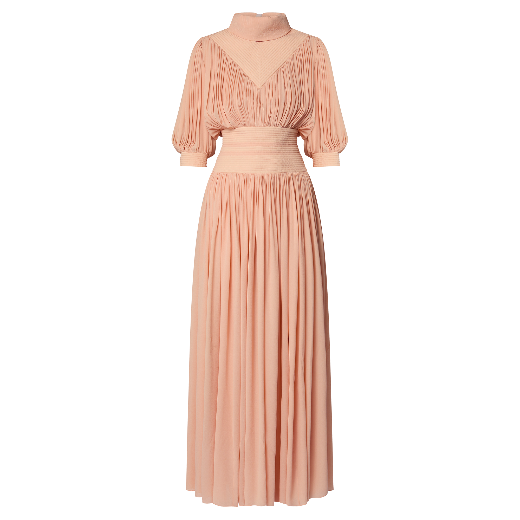 トップステッチディテールギャザーシルクドレス  ウィメンズ プレタポルテ(洋服) (製品ズーム)