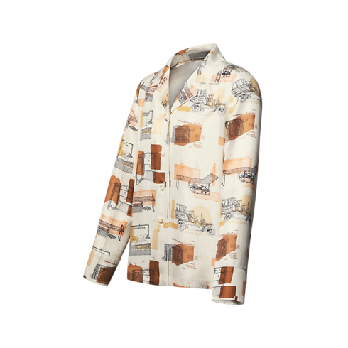 トランクプリント パジャマシャツ ウィメンズ ウェア(洋服) (製品ズーム)