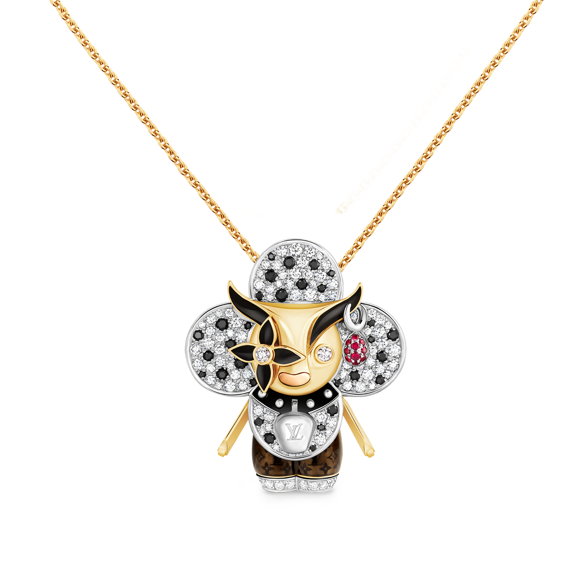 ペンダント ヴィヴィエンヌ オックス（18Kスリーゴールド×ラッカー×ダイヤモンド×マルチカラーストーン）  Les Extraordinaires(レ･ゼクストラオーディネル) ジュエリー (製品ズーム)