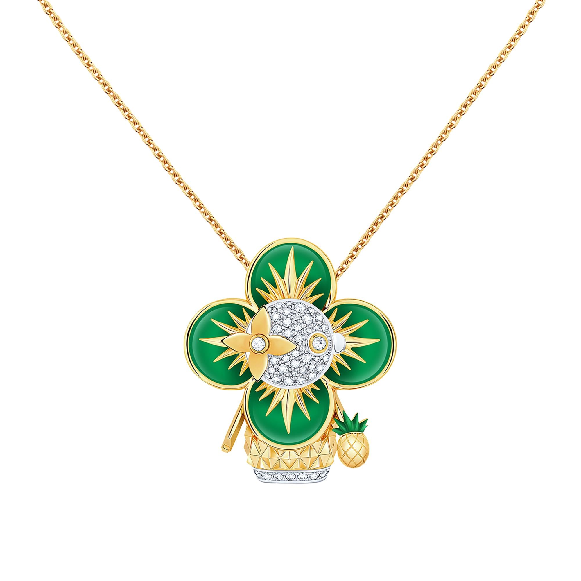 ペンダント ヴィヴィエンヌ パイナップル (イエローゴールド×ホワイトゴールド×ラッカー×ダイヤモンド)  ジュエリー ジュエリー カテゴリー (製品ズーム)
