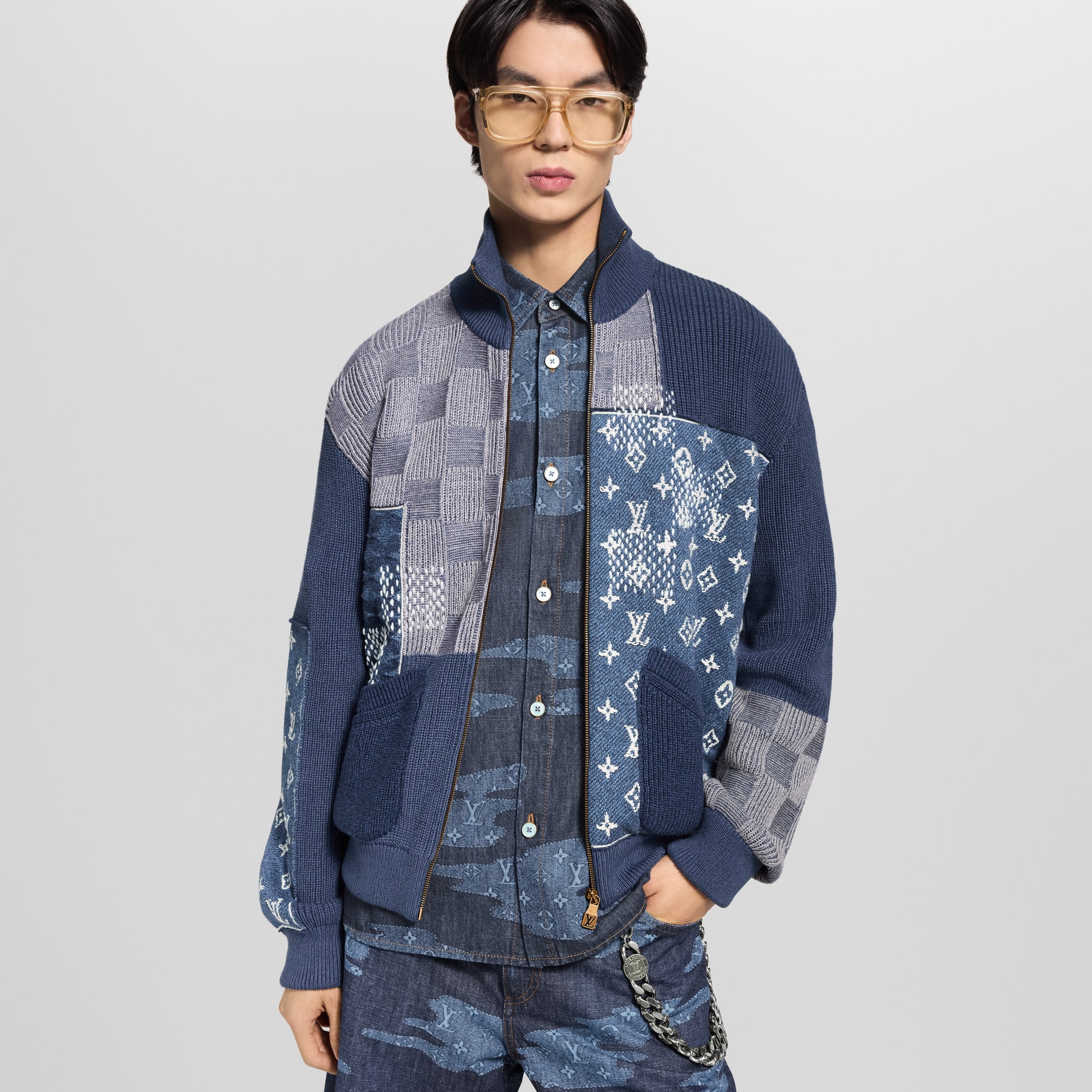 ジップアップ パッチワーク トラックトップ  メンズ プレタポルテ(洋服) (製品ズーム)