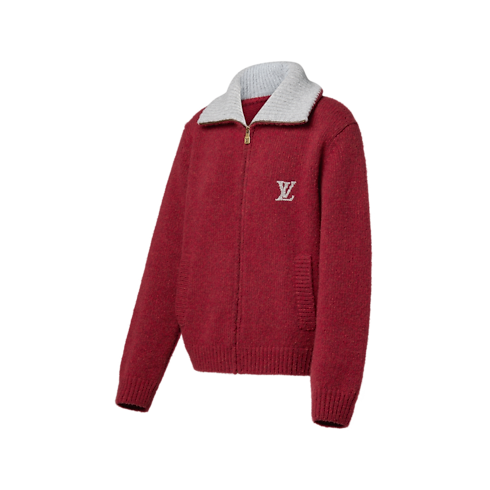 ジップド ニット ジャケット ウィズ シグネチャーモチーフ メンズ ウェア(洋服) (製品ズーム)