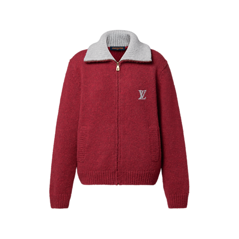 ジップド ニット ジャケット ウィズ シグネチャーモチーフ メンズ ウェア(洋服) (製品ズーム)