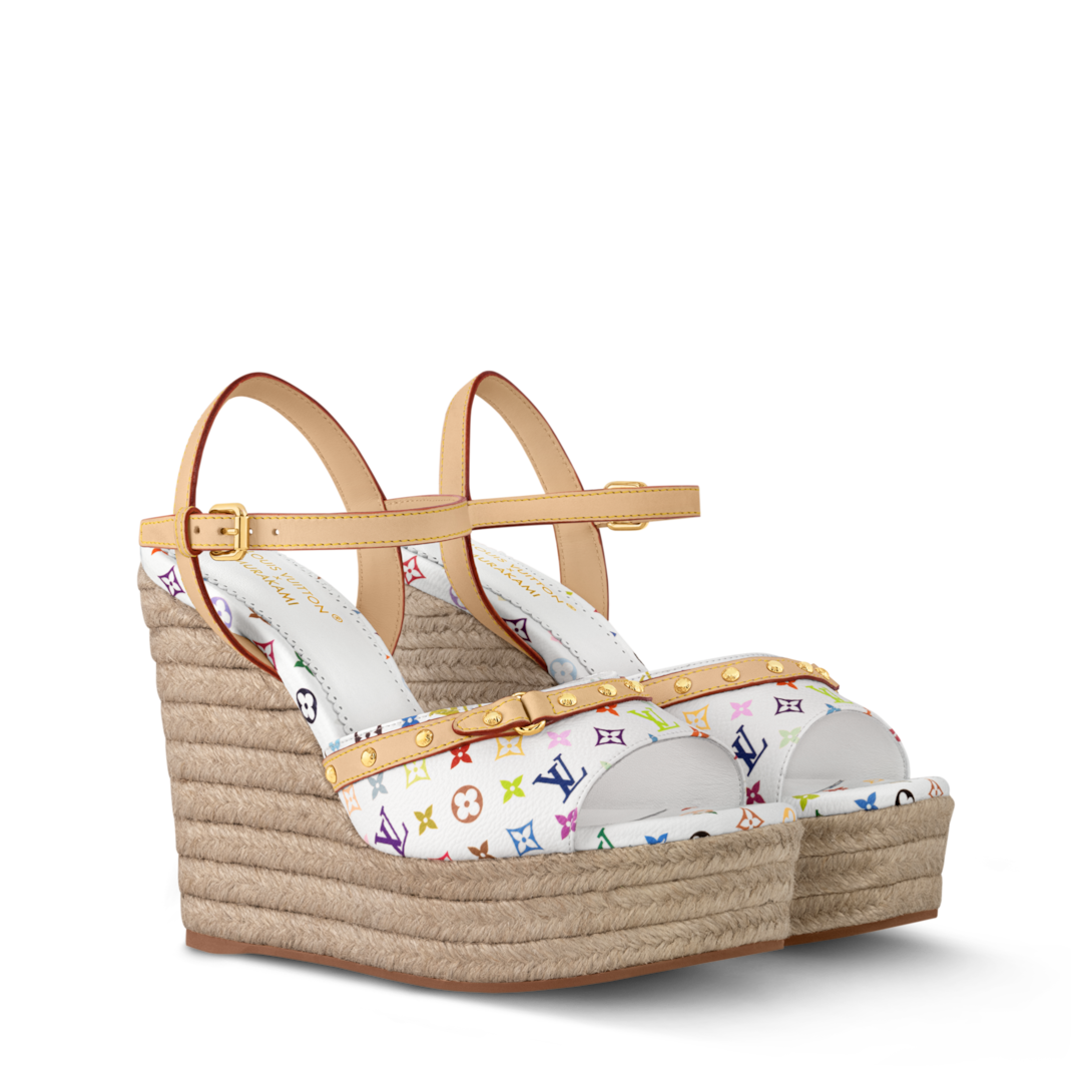 LOUIS VUITTON マルチカラー リボン サンダル ミュール 37 LOUIS 