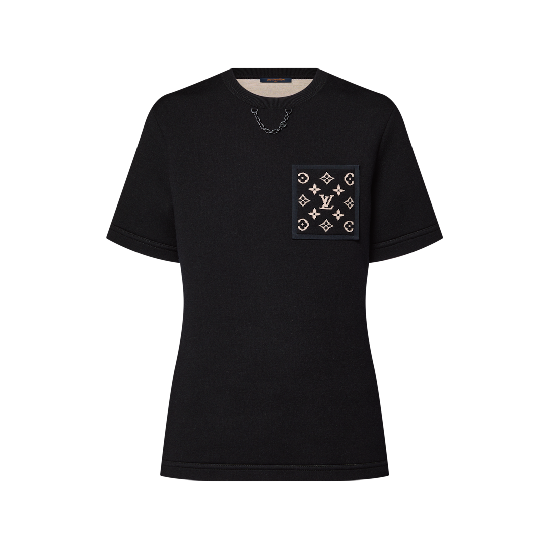 LOUIS VUITTON チェーン付き ポケット Tシャツ ブラック M louis-vuitton--