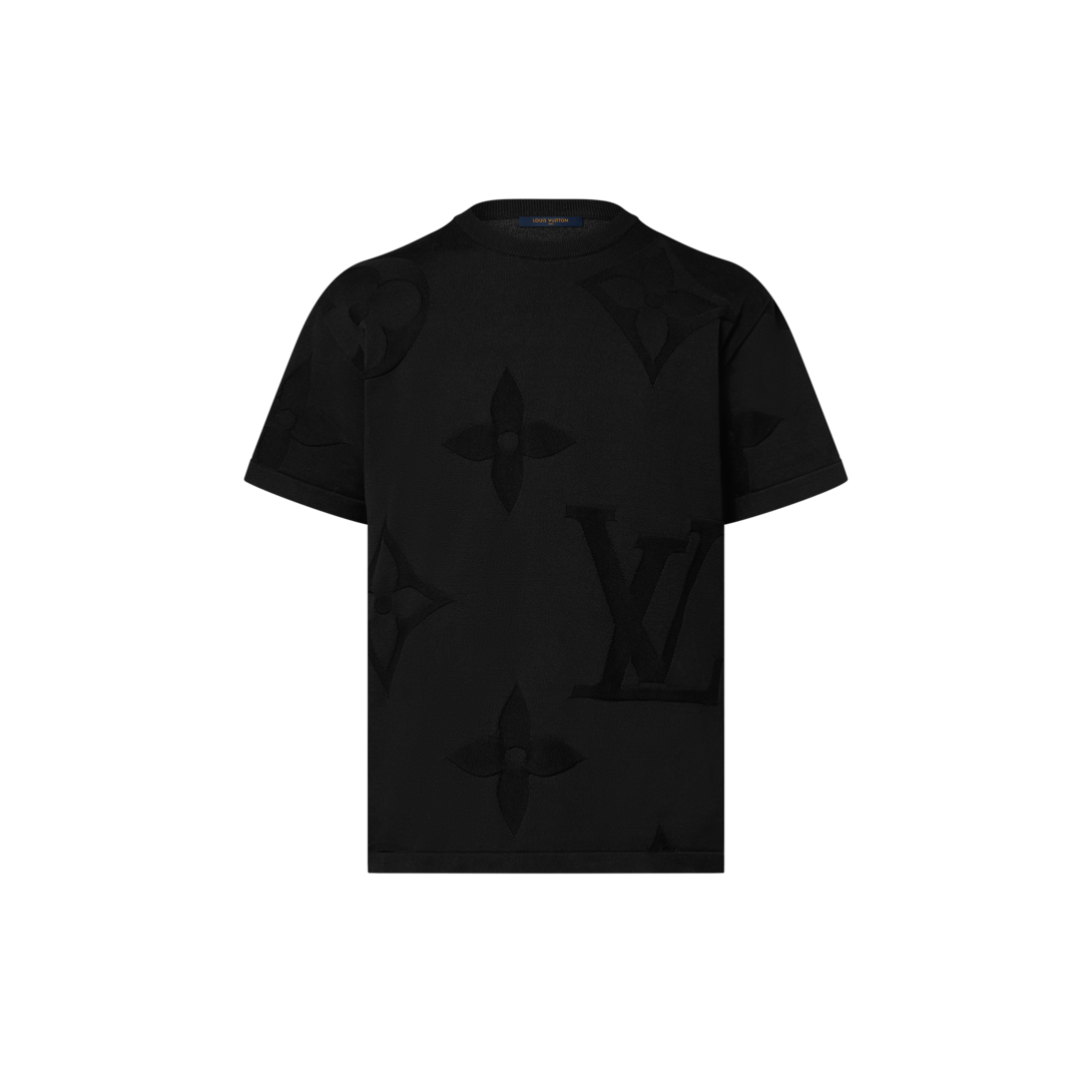 ルイヴィトン 題さ LOUIS VUITTON レザーパッチクルーネックTシャツ 