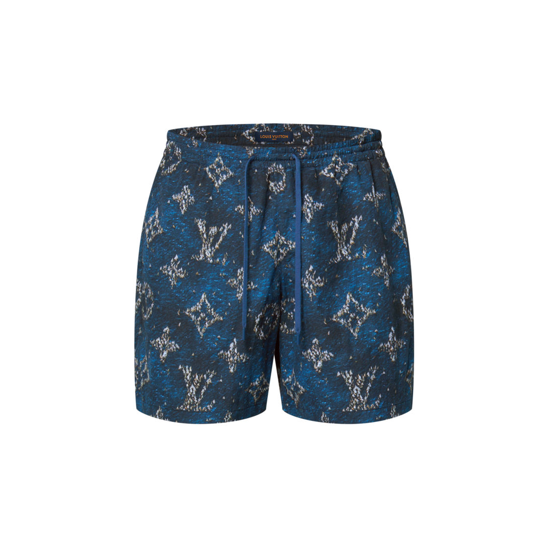 ヴィトン　ボトム　ショーツ　短パン　チェック　スイム　42 LOUIS VUITTON ルイ・ヴィトン 23AW 1A9GNW グラフィック スイム ショーツ ハーフパンツ XL新古品未使用中古