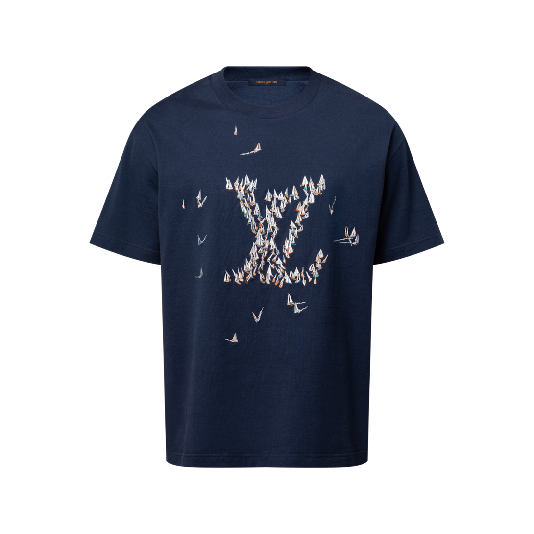 LOUIS VUITTON ルイヴィトン Tシャツ 刺繍 ロゴ ブルー 【公式通販】