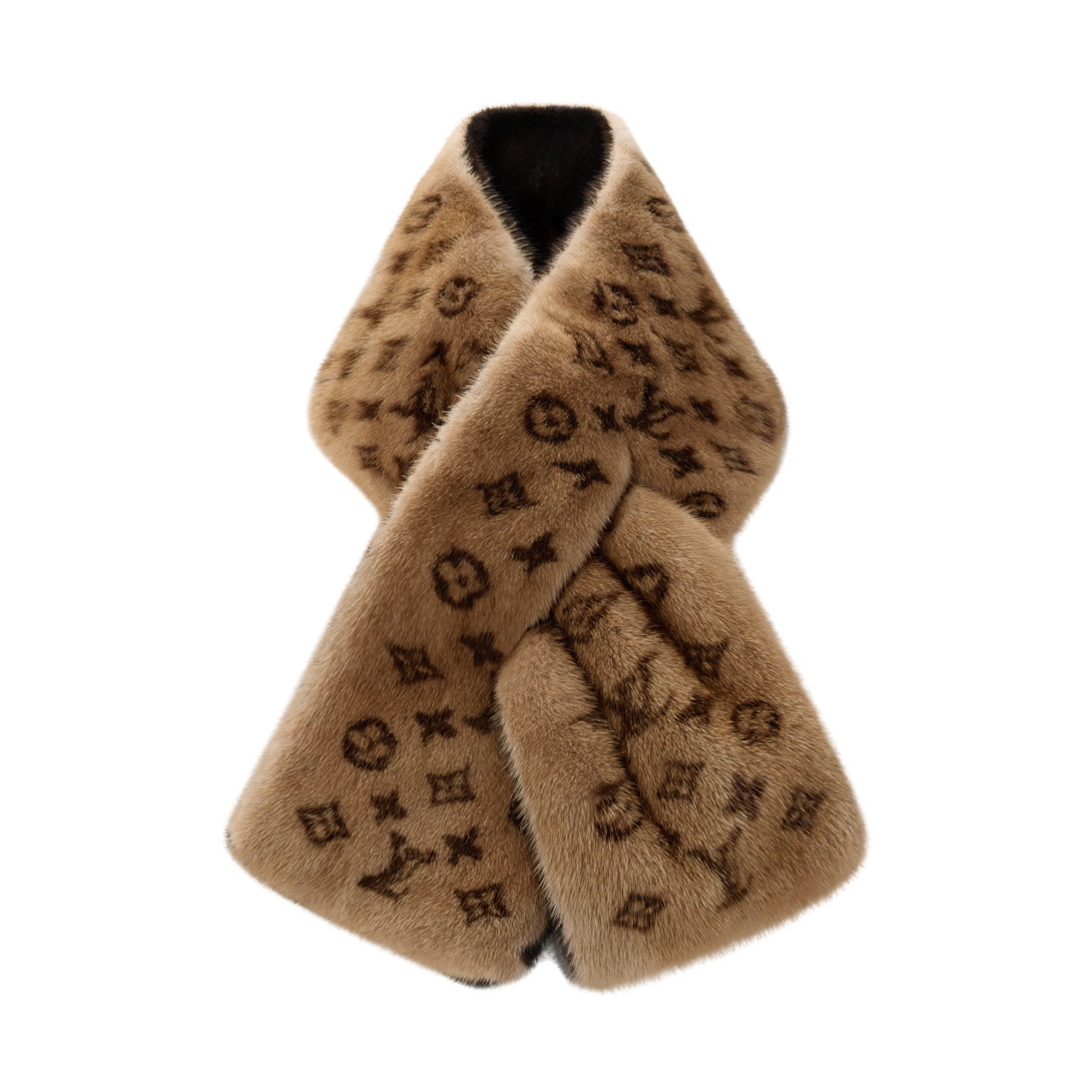 り*ご様 LOUIS VUITTON モノグラム マフラー ベージュ マフラー 